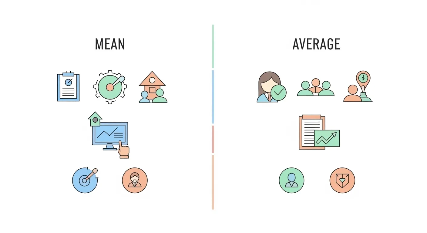 difference between mean and average