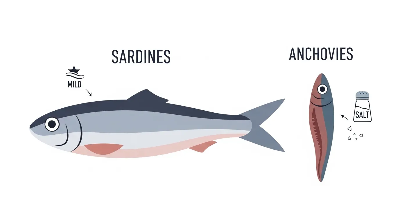 difference between sardines and anchovies