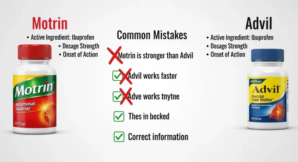 Common Mistakes with Difference Between Motrin and Advil
