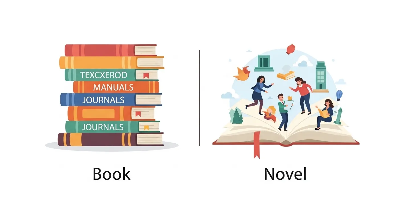 difference between novel and book