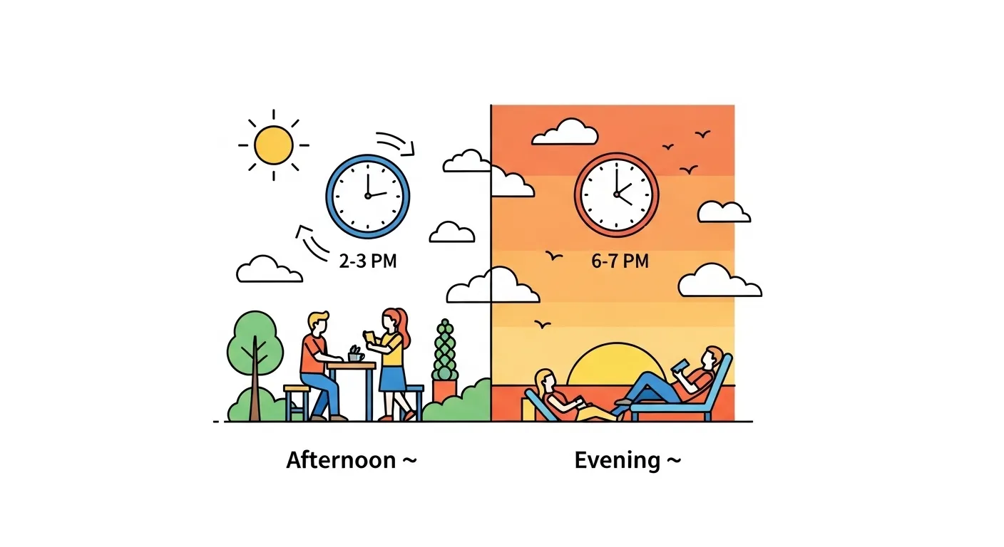 difference between evening and afternoon
