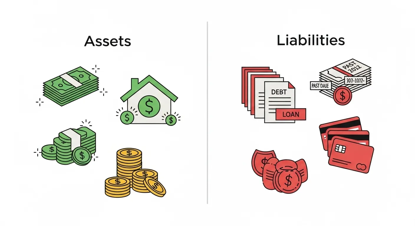 difference between assets and liabilities