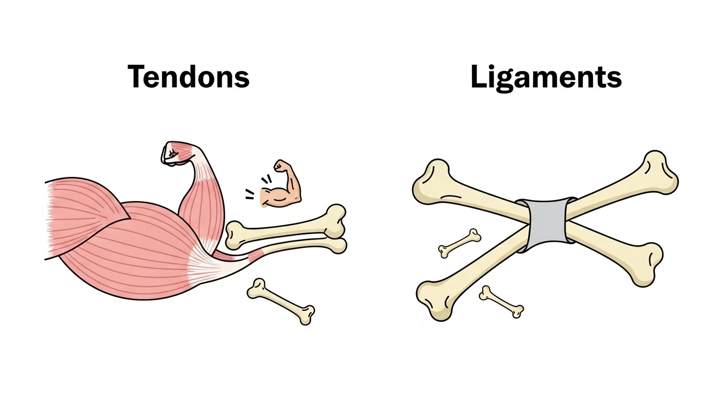 difference between tendons and ligaments