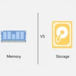 difference between memory and storage