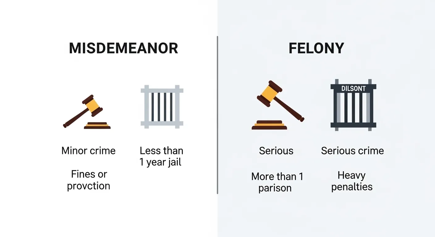 difference between misdemeanor and felony