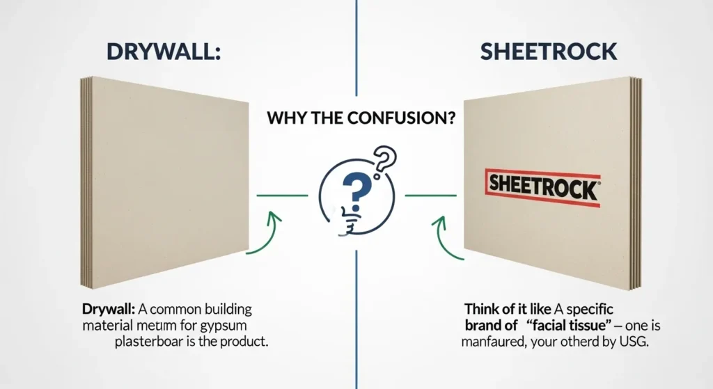 Why People Get Confused Between Sheetrock and Drywall