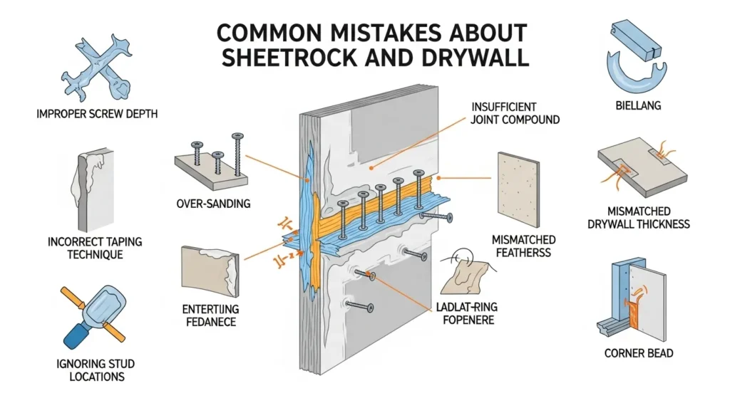 Common Mistakes About Sheetrock and Drywall