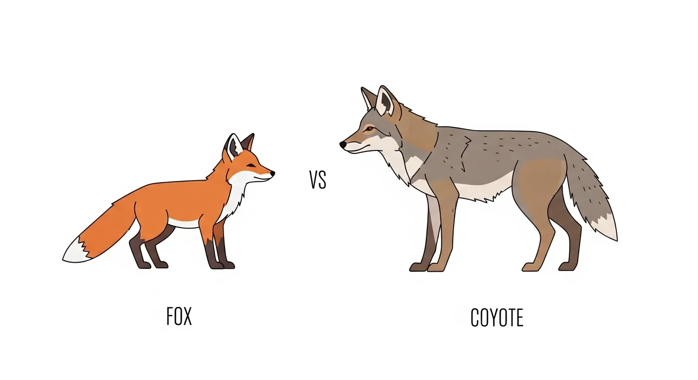 difference between fox and coyote