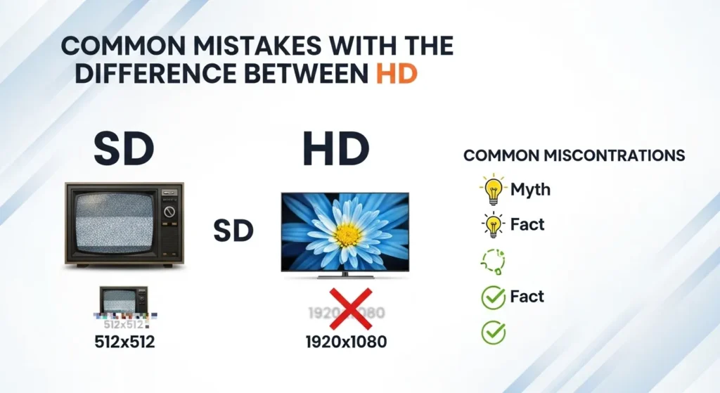Common Mistakes with Difference Between SD and HD
