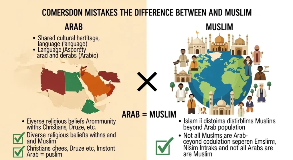 Common Mistakes with Difference Between Arab and Muslim