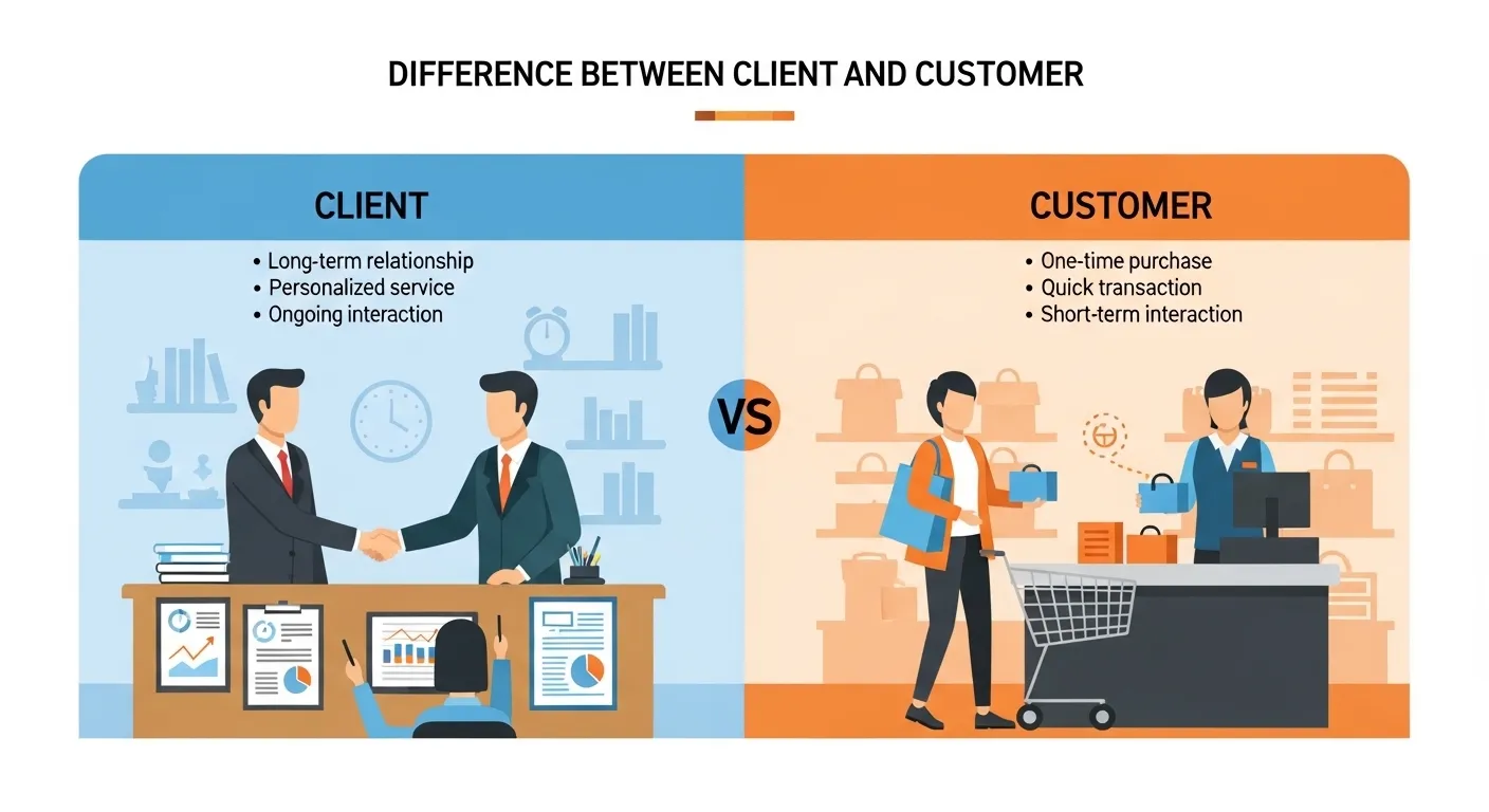 difference between client and customer