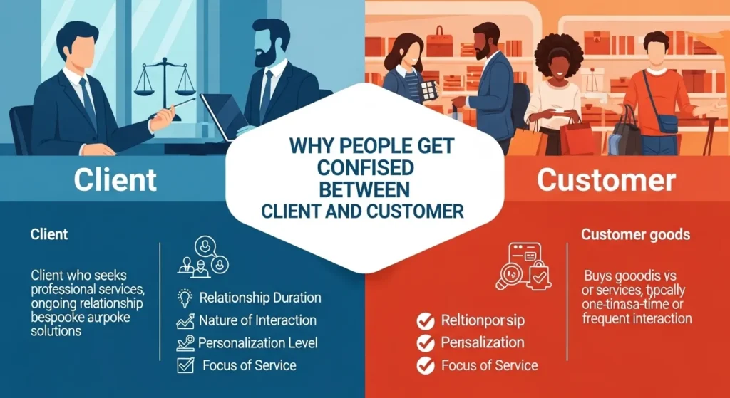 🟢 Why People Get Confused Between Client and Customer