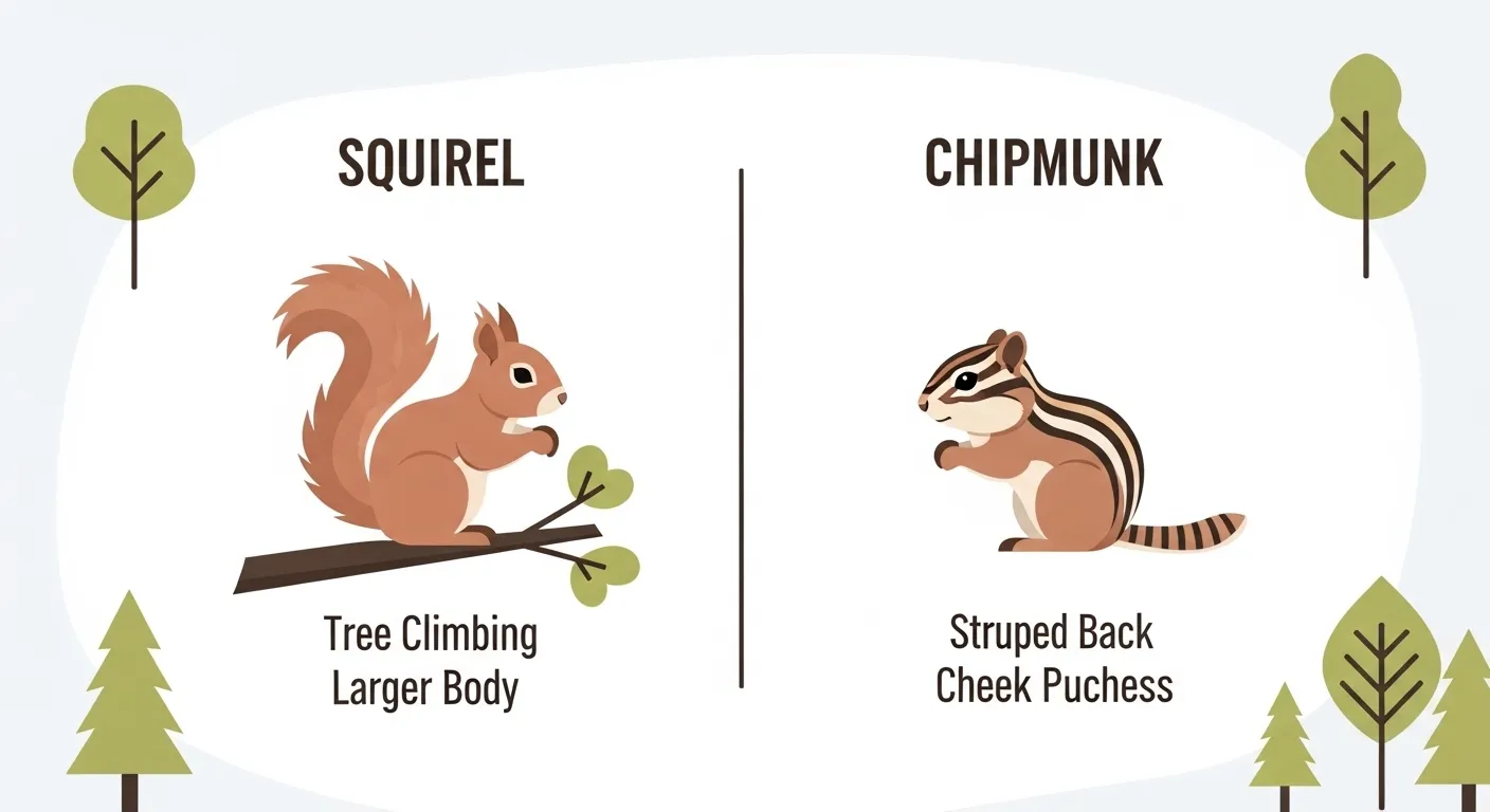difference between squirrel and chipmunk