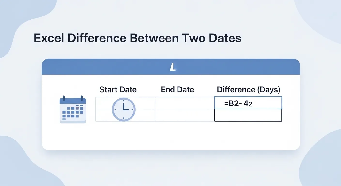 excel difference between two dates