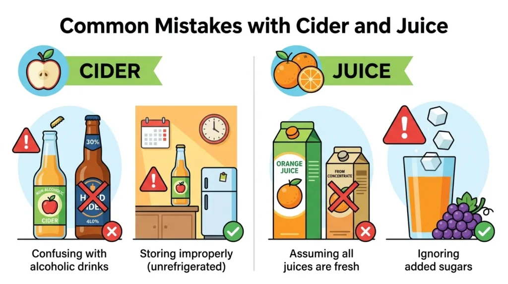 Common Mistakes with Cider and Juice
