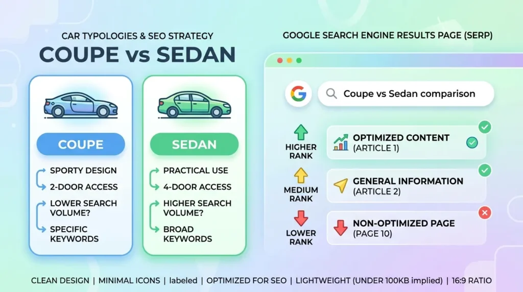 How Search Engines Understand Difference Between Coupe and Sedan and User Intent
