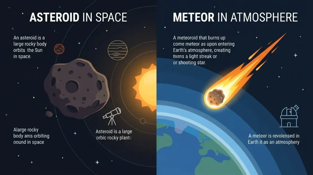 Difference Between Meteor and Asteroid in Real Astronomy