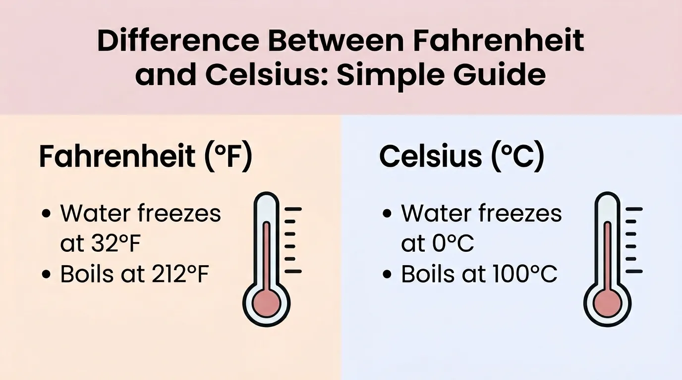 difference between fahrenheit and celsius