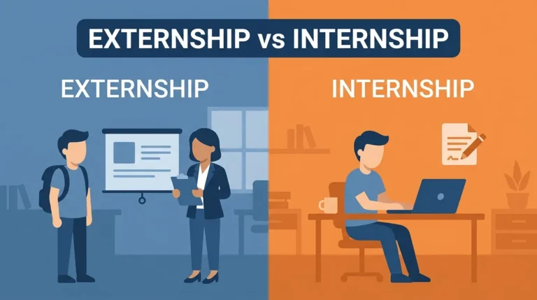 difference between externship and internship