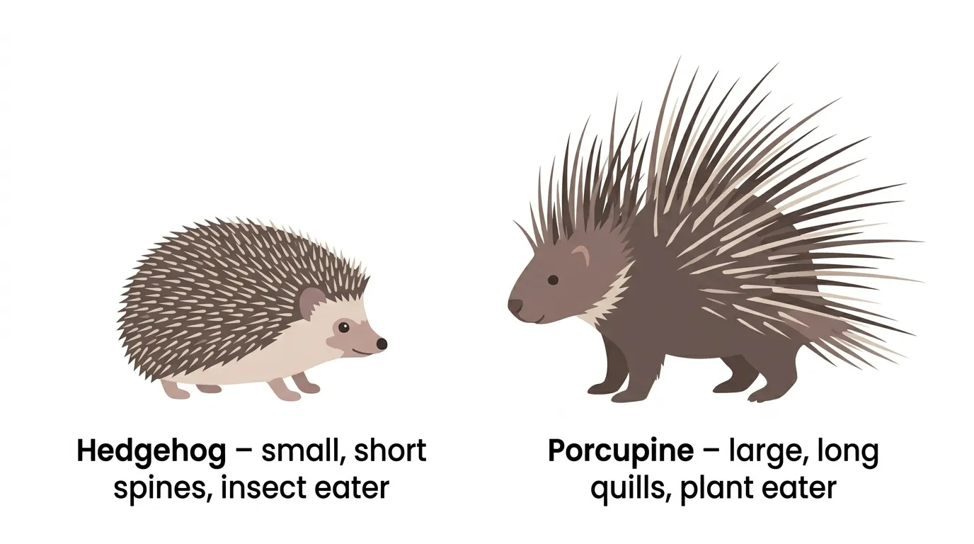 difference between hedgehog and porcupine
