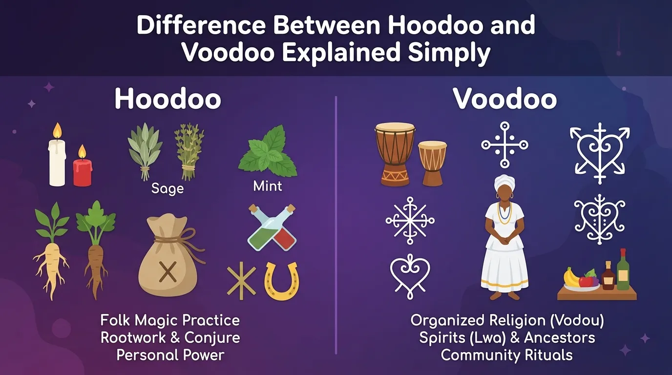 difference between hoodoo and voodoo