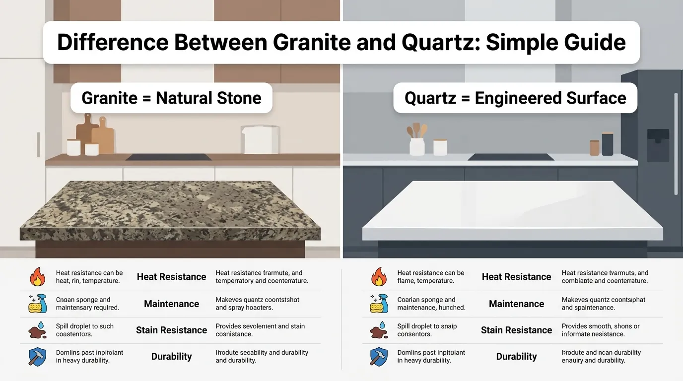 difference between granite and quartz