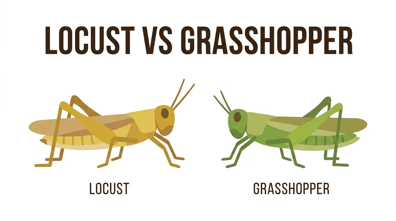 difference between locust and grasshopper