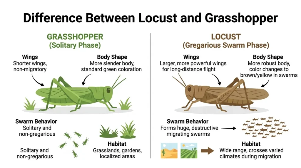 What Is the Scientific Difference Between Locust and Grasshopper?
