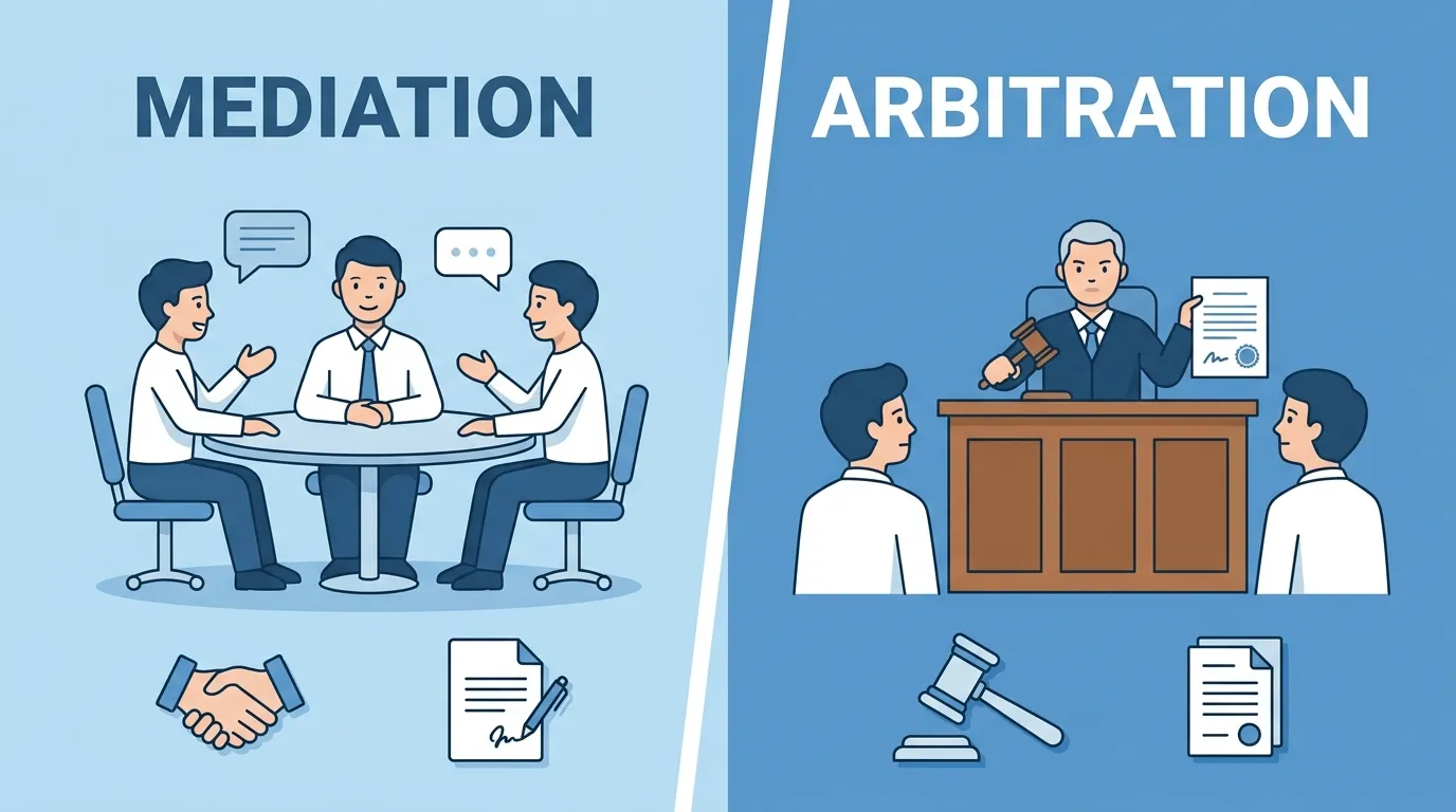 difference between mediation and arbitration