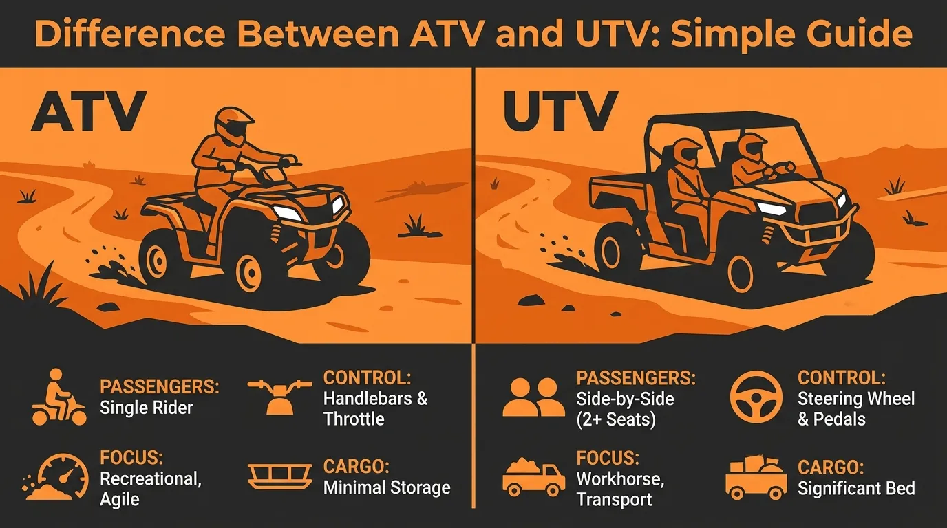 difference between atv and utv