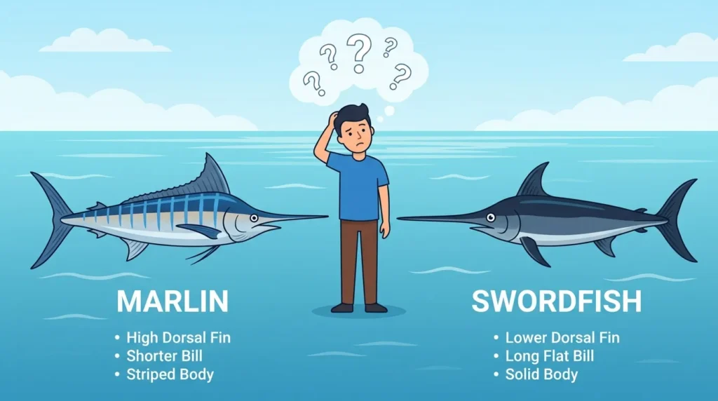 Why People Get Confused in Difference Between Marlin and Swordfish