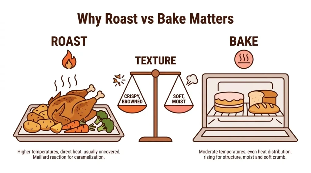 Why the Difference Between Roast and Bake Matters in Cooking