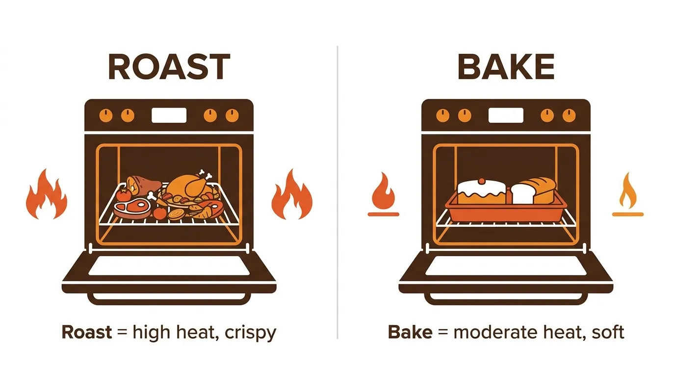 difference between roast and bake