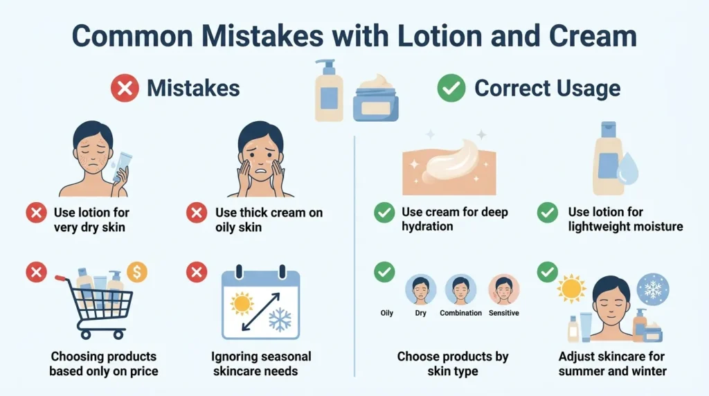 Common Mistakes with Difference Between Lotion and Cream