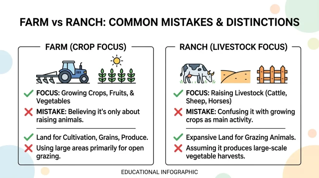 Common Mistakes with Difference Between Farm and Ranch