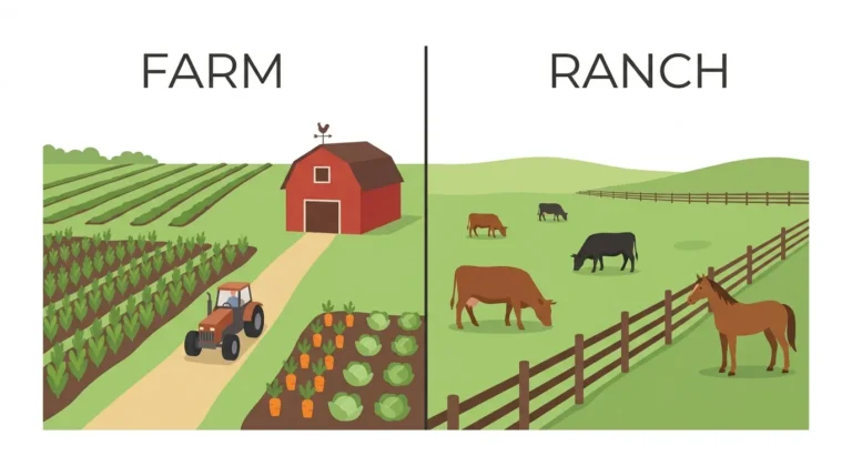 difference between farm and ranch