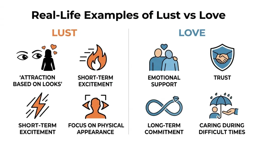Real-Life Examples with Difference Between Lust and Love