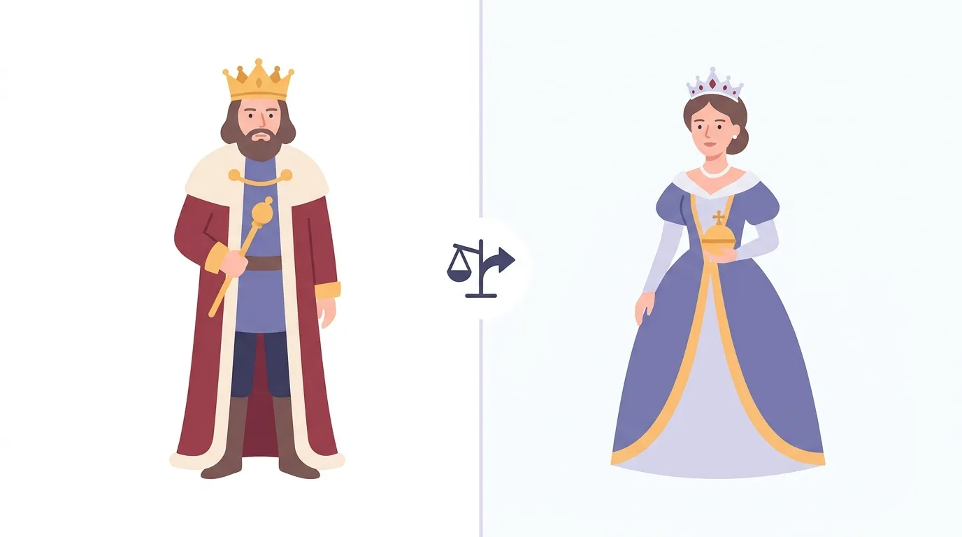 difference between king and queen