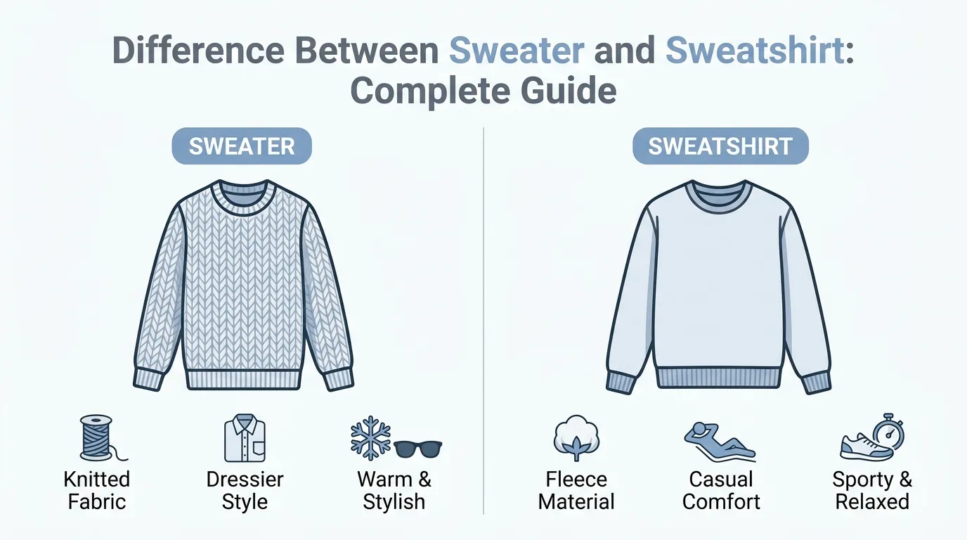 difference between sweater and sweatshirt