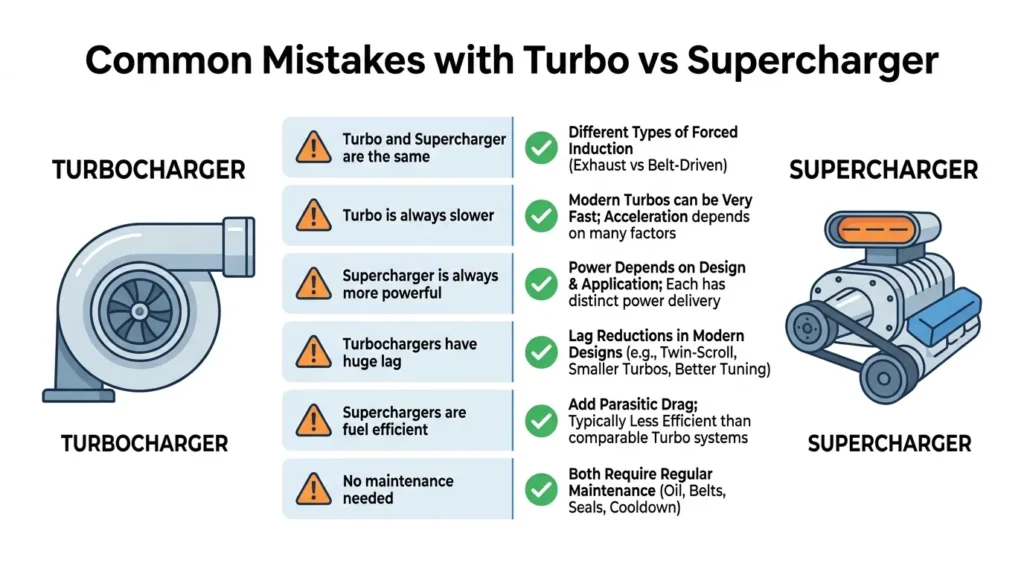 Common Mistakes with Difference Between Turbo and Supercharger